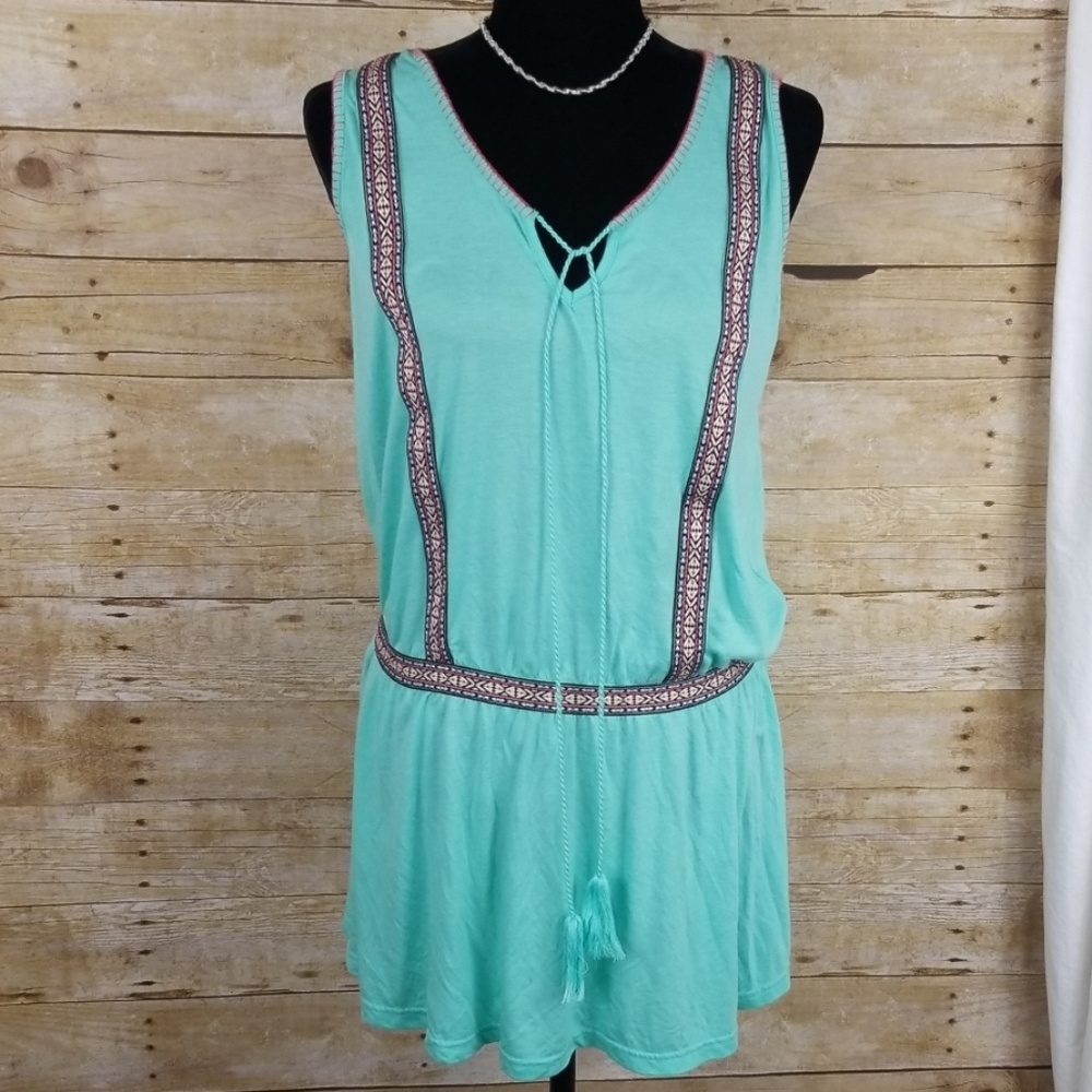 Umgee Boho Open Back Dress with Lace